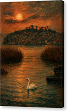 Load image into Gallery viewer, Swan at Sunset on Ohrid Lake - Canvas Print

