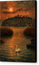 Load image into Gallery viewer, Swan at Sunset on Ohrid Lake - Canvas Print
