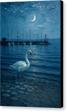 Load image into Gallery viewer, Swan Under the Moonlit Sk Ohridy - Canvas Print
