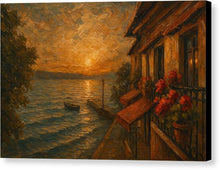 Load image into Gallery viewer, Trpeica Coastal Sunset with Vibrant Flowers - Canvas Print
